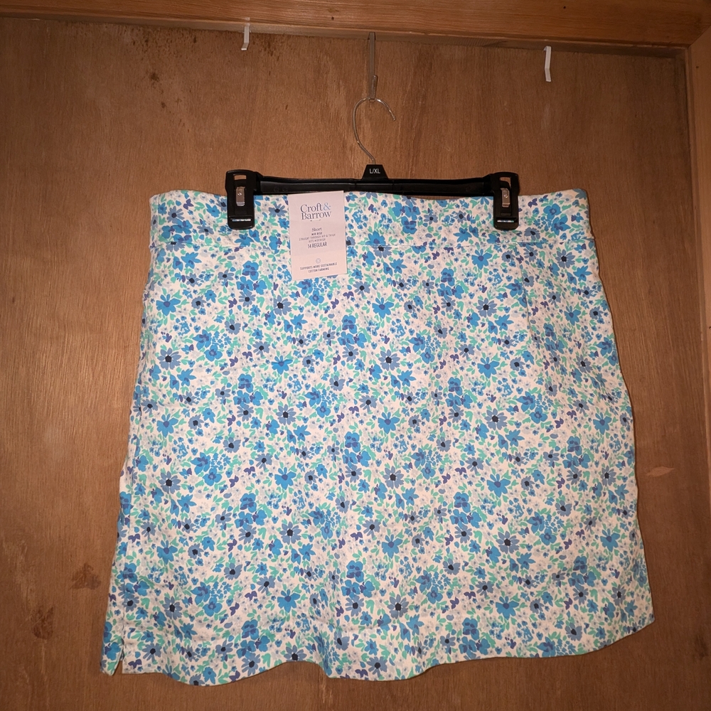 Floral Blue and White Skirt